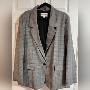 Steve Madden Oversized Blazer, Size XL, Plaid